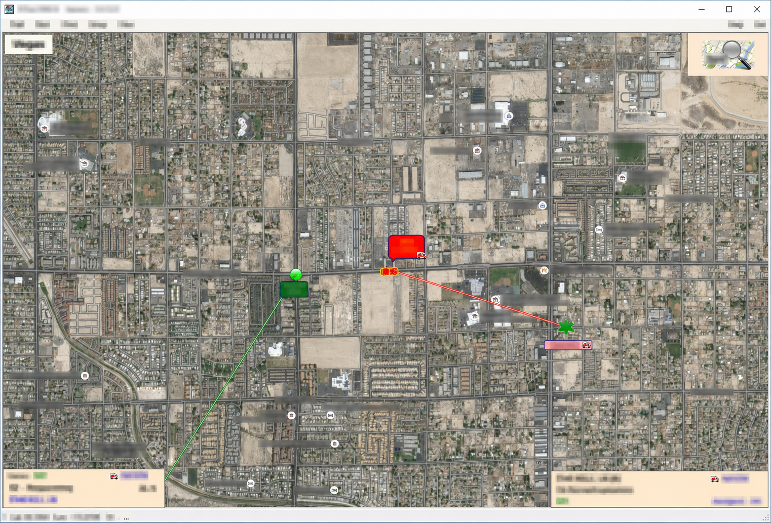 KTrac map view used to review historical vehicle and incident activity